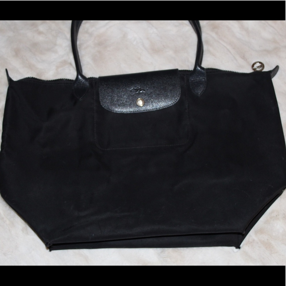 Longchamp Large All Black Le Pliage Tote